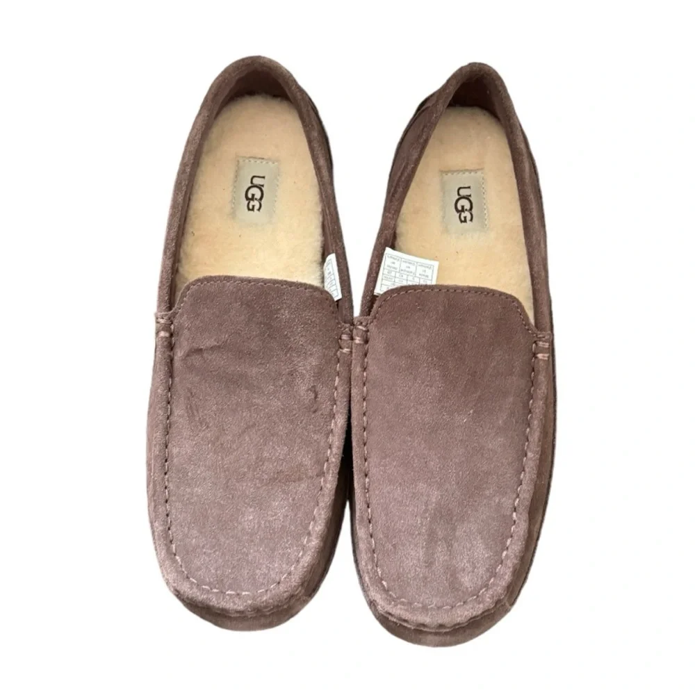 UGG Alder Men's Shearling Suede Brown Slip On Loafers Size 10